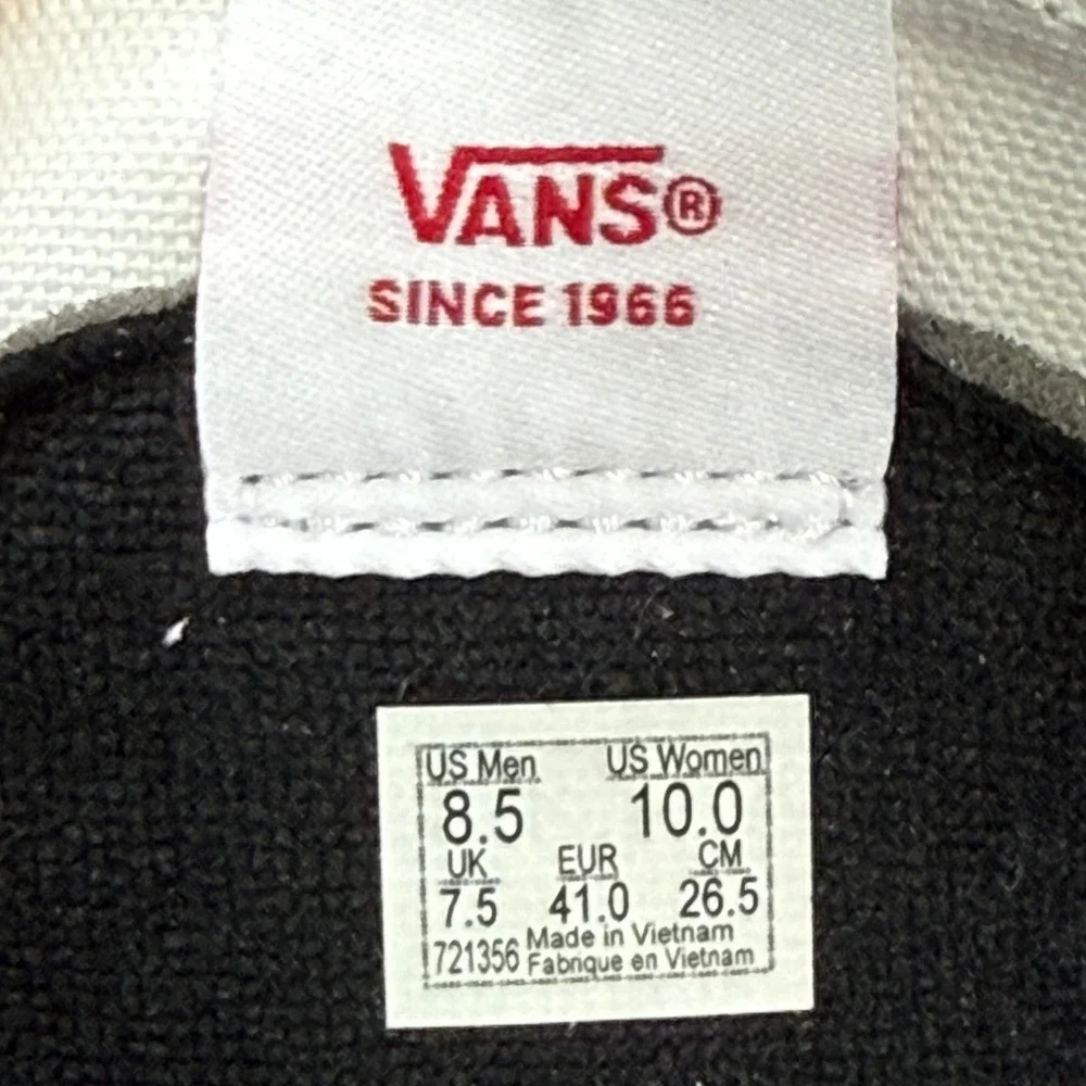 Vans Sk8-Hi Sneakers Unisex M8.5 W10 White Black Checkerboard Emo Punk Urban